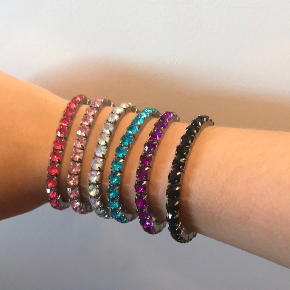 6 Rhinestone Bracelets - Picture 2 of 5